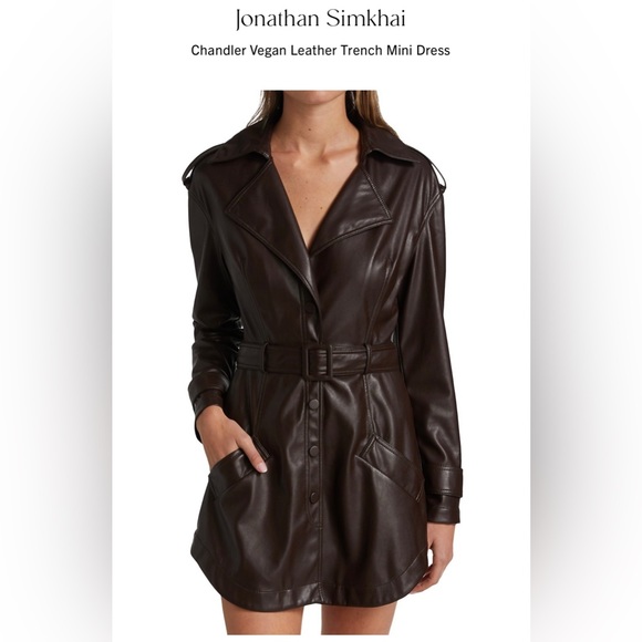 Jonathan Simkhai | Dresses | Jonathan Simkhai Leather Trench Coat Dress |  Poshmark